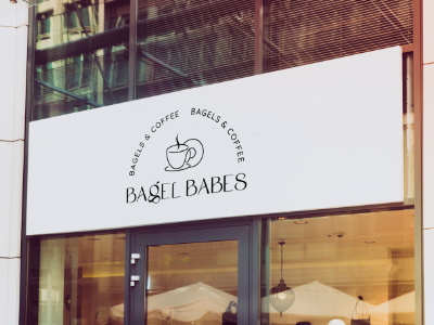 Bagel Babes coffee shop logo design