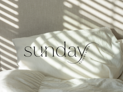 Sunday bedding logo design bedding design linen logo luxury