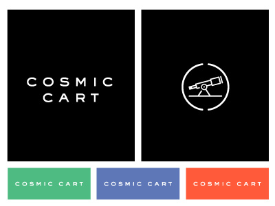 Brand Exploration brand cosmic cart icon identity logo palette telescope