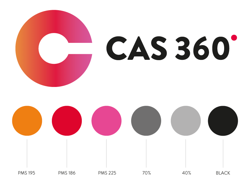 Cas 360 branding cloud gradient logo symbol