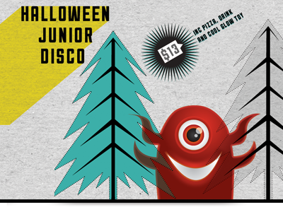 Little Disco flyer halloween illustration monster tree