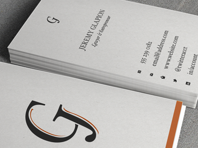 JG Vertical Business Cards