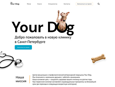 Landing Veterinary clinic dog figma landing page web white