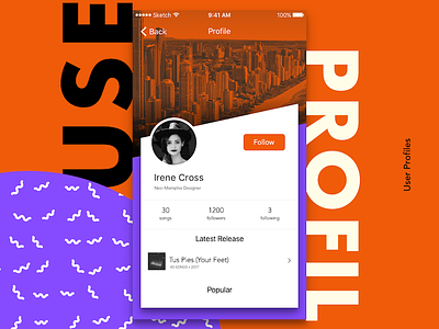 [Daily UI] Day 6 User Profile colors dailyui neomemphis patterns spotify user interface user profile