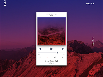 [Daily UI] Day 9 Music Player Dribble colors dailyui gradient minimal music player user interface white