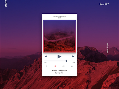 [Daily UI] Day 9 Music Player Dribble