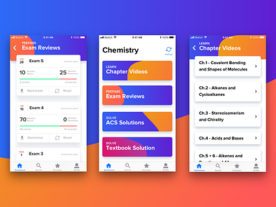 Clutch Prep App dashboard gradients hackathon ios practice status bar