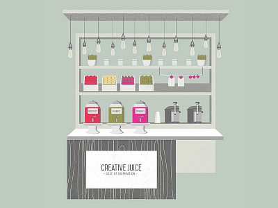 Creative Juice color fruit illustration industrial juicer