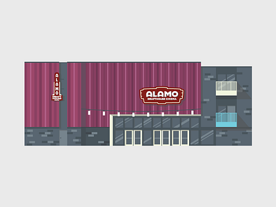 Alamo Drafthouse alamo architecture austin building illustration movie texas theatre vector