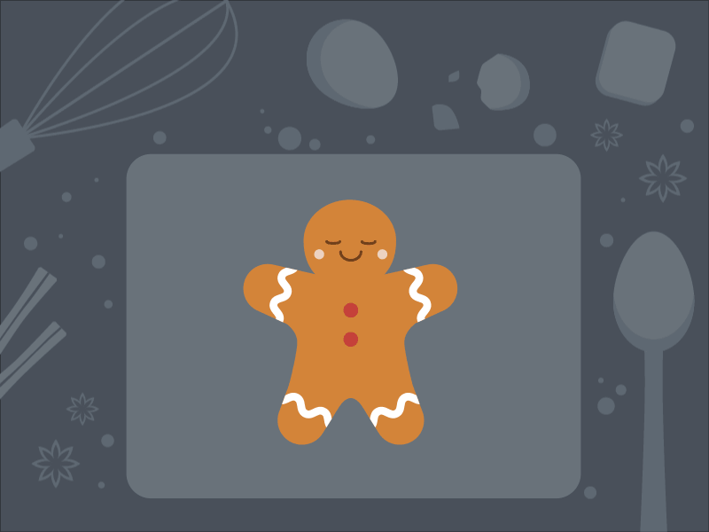 Powder Snow Angel after effects 2d cute christmas gingerbread loop gif