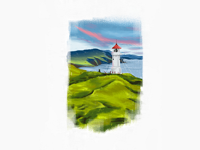 View of the lighthouse decoration graphic design illustration lighthouse paint