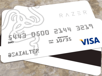 Random Idea: Razer Credit Card card credit card muted colors razer visa