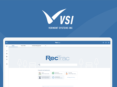 VSI RecTrac Redesign application calendar charts dashboard enterprise grid legacy navigation redesign sidebar web