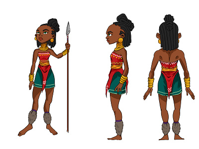 African Girl african african girl afro character black character book illustration cartoon childrens book digital illustration fantasy character fantasy illustration illustration
