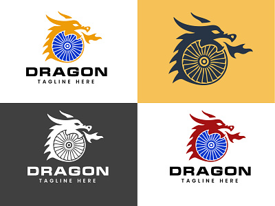 Modern dragon logo design