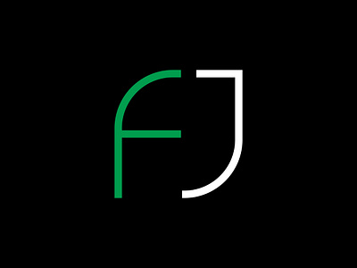 FJ letter organic and minimalist logo