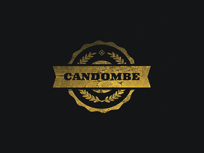 Candombe badge gun barrel logo motion opening ribbon stamp textured title