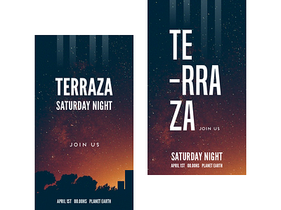 Terraza banner flyer invitation outdoor party rooftop