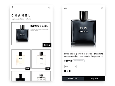 Shopping application interface by Alvin  on Dribbble