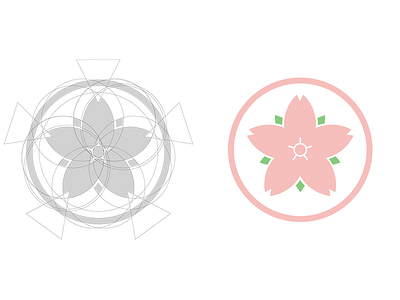 Cherry Blossom Logo Grid design logo