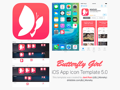 Butterfly Girl App Store Template app icon