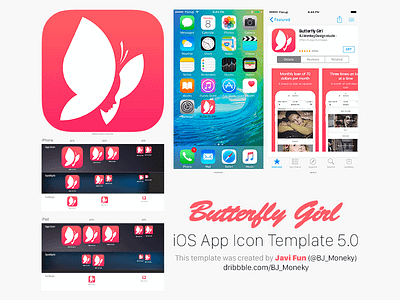 Butterfly Girl App Store Template