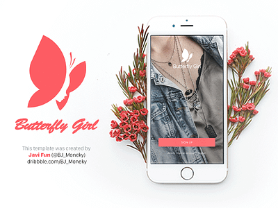 Butterfly Girl Iphone6 Mockup brand design