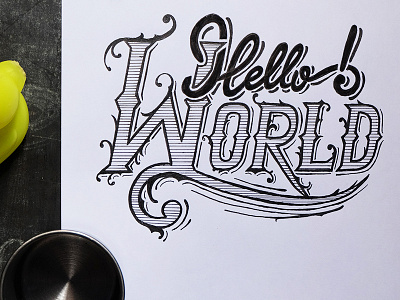 Hello World hand lettering lettering letters typography