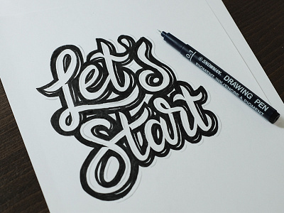 Let's Start calligrphy font graphic design hand lettering illustration lettering typedesign typography vector