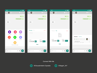 Message Schedule Feature chat message schedule ui design