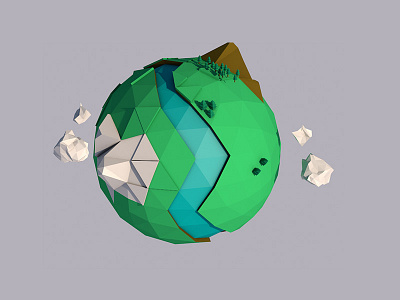 Earth cinema 4d earth low poly