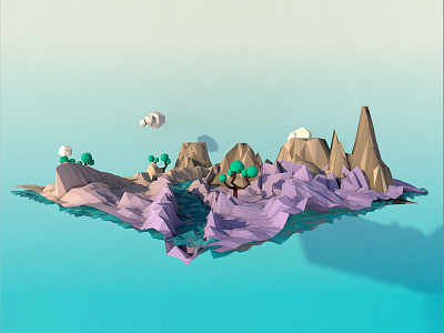 Low Poly Landscape cinema 4d landscape low poly