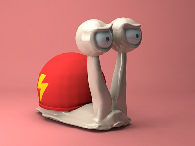 Speedy character cinema 4d sad slow snail