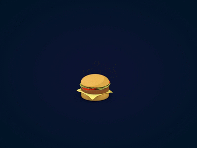 BurgerTime 3d animation burger cinema4d flatshading