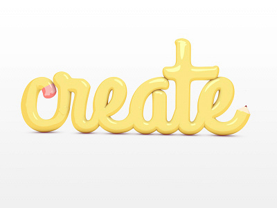 Create 3d cinema4d create flatshaded pencil text typography