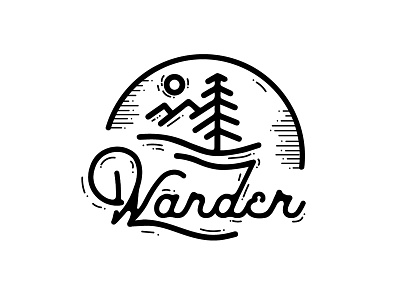 Wander handcrafted hike typography wander