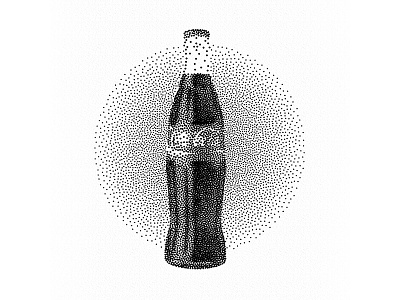 Slave to the Pixel adobe illustrator bottle coke a cola dots illustration stipple