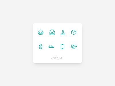 Qicon set 1 icons interface minimal simpe ui