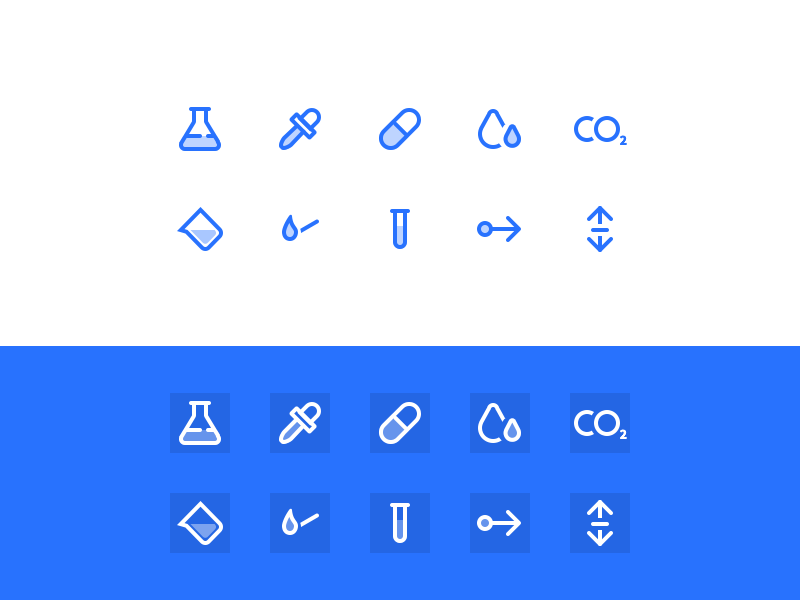Icons designed for Chemistry  App