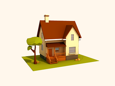 HOME 3d building c4d home illustration