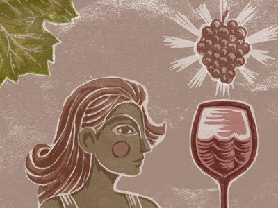 Twice Removed Rosé - Wine Label Illustration