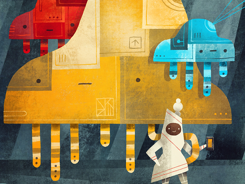 Mobile Data Cloudbots robots illustration