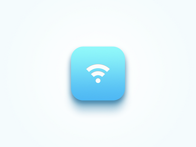 Wi-Fi app blue flat icon light logo network shadow subtle ui wifi