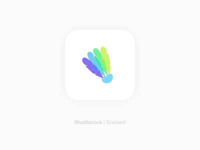 Subtle shot! colours flat gradient icon logo shadow shuttlecock subtle