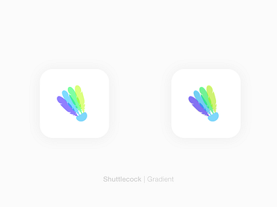 subtle comparison ;) colours flat gradient icon logo shadow shuttlecock subtle