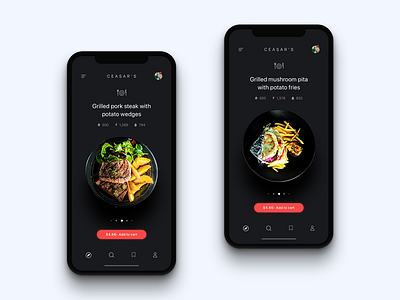 Ceasar's delivery e commerce food iphonex minimal online order salad subtle