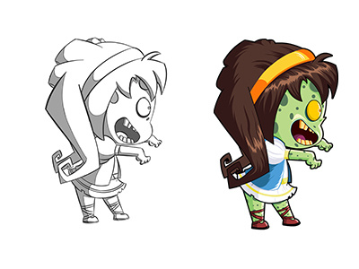 Zombie Girl character design game girl iphone zombie