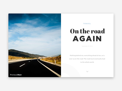 Daily003 3 article blog challenge clean daily dailyui design road travel typography ui