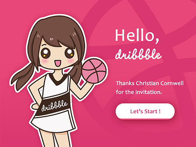 Hello Dribbble :) basketball debut dribbble firstshot hello illustrator invitation thanks