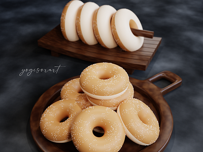 3d illustration donuts object 3d 3d render blender cycles design food graphic design illustration object potrait render